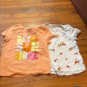 Kids' Orange and White Graphic T-Shirts